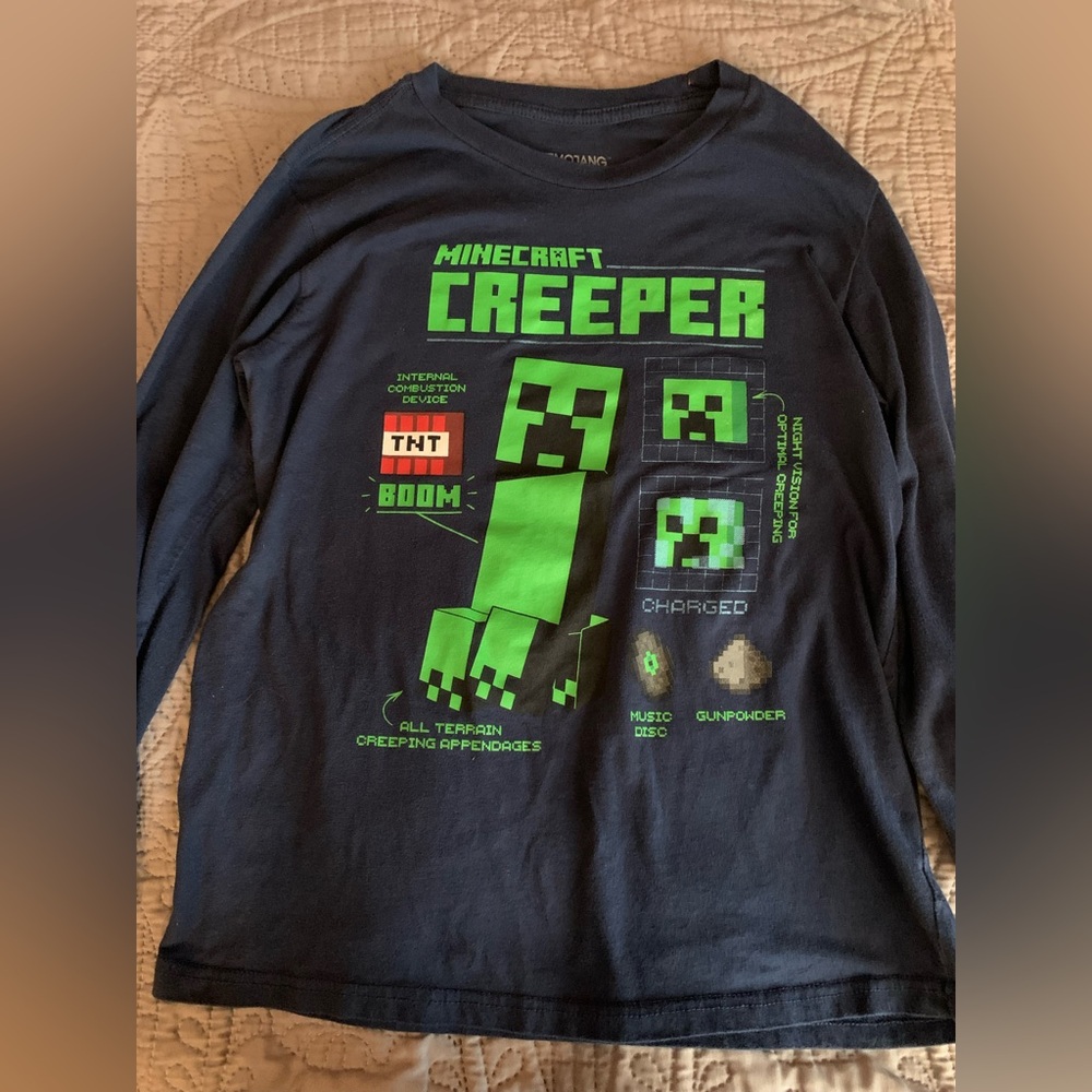 Creeper Kids Long Sleeve Shirt - Black and Green
